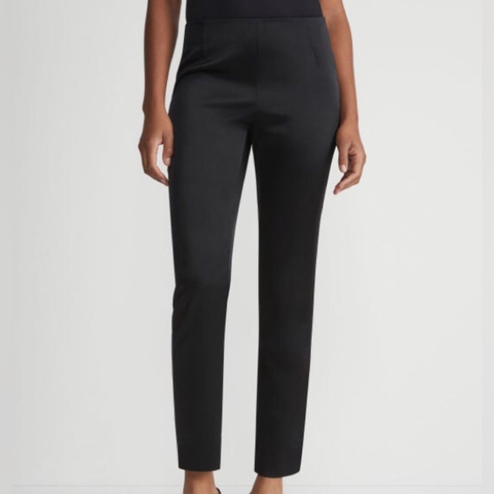 LAFAYETTE 148 New York N.W.T. Size 2 Black Satteen Stanton Pants‎ Silky Sateen.